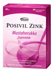 POSIVIL ZINK MUSTAHERUKKA KUUMAJUOMAJAUHE 20 ANNOSPUSSIA